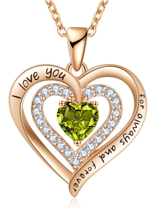 Jewelry - Women's Rose Gold Green Birthday Gift Christmas Anniversary Jewelry Necklace